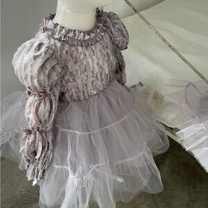 Bridgerton Kids: Lavender Ruffled Dress for Babies